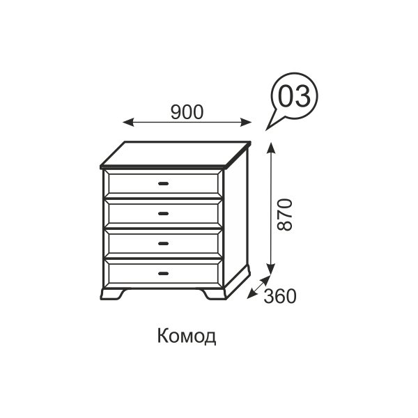 Комод высокий Венеция 03 фото 2