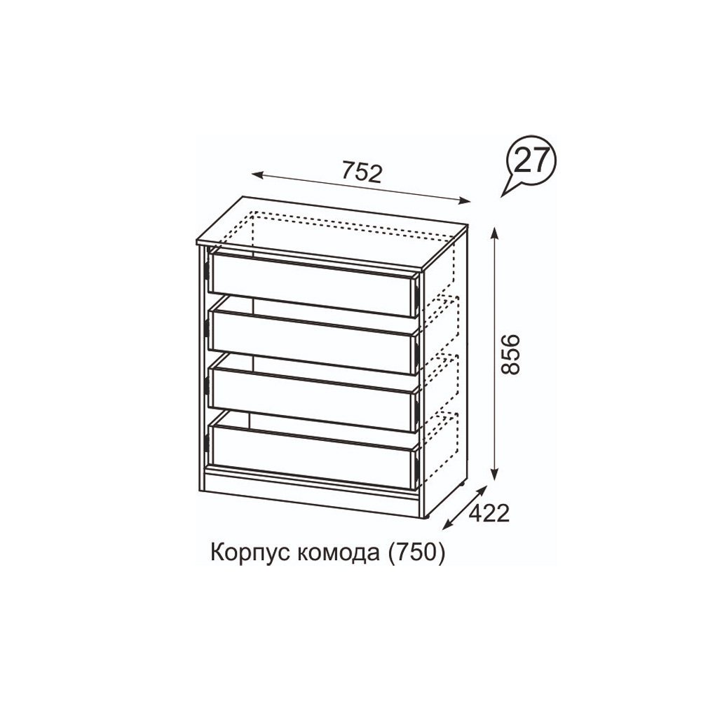 Комод Квадро №750.3 фото 2