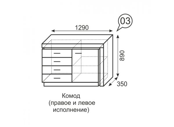 Комод Люмен 03 фото 7